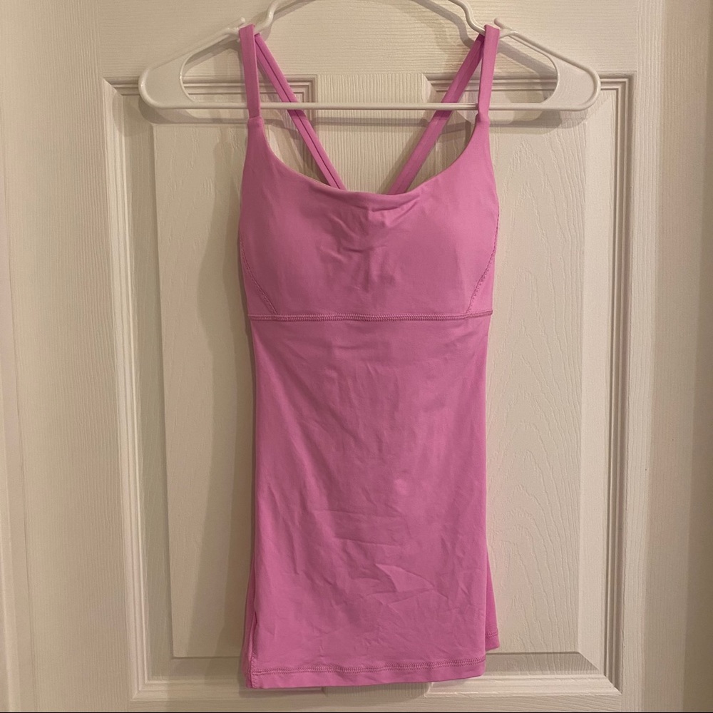 Lululemon Yeah Yoga Tank Vintage Pink Mesh Size 4